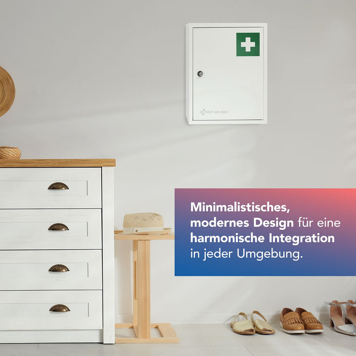 Verbandschrank DIN 13169 Weiß mit 2 Fächern