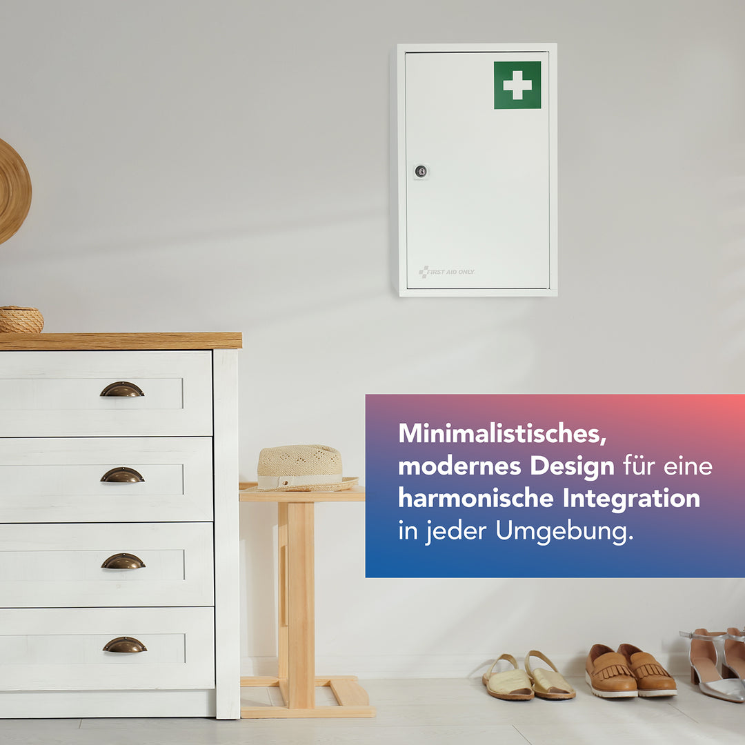 Verbandschrank DIN 13169 Weiß mit 3 Fächern