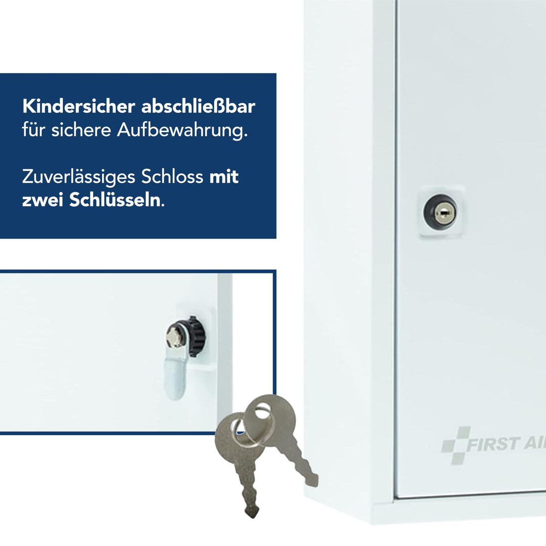 Verbandschrank DIN 13169 Weiß mit 3 Fächern