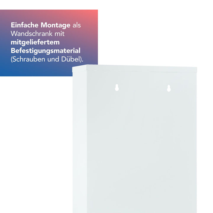 Verbandschrank DIN 13157 Weiß mit Glastür und 4 Fächern