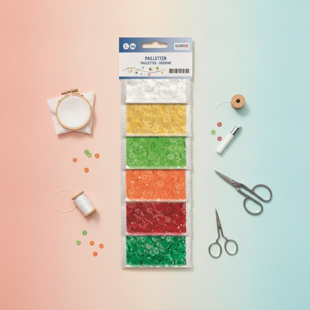Pailletten, 6mm, 6Fb., 30g - Kidis Art