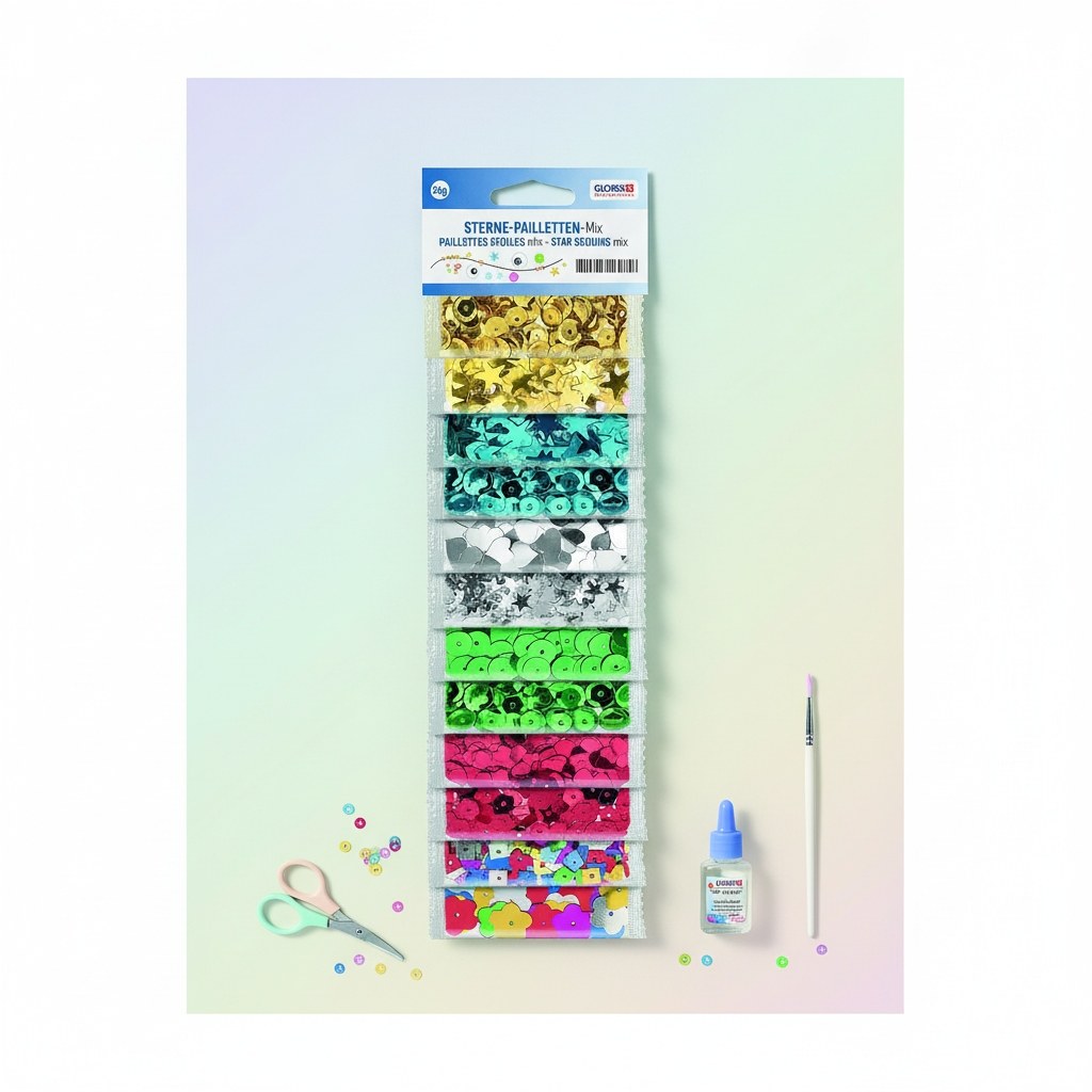 Pailletten-Mix, 12Fb 24g - Kidis Art