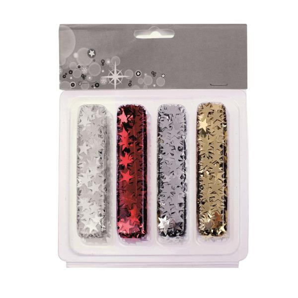 Pailletten Sterne, sortiert 2 irisierend, rot, gold, silber - Kidis Art