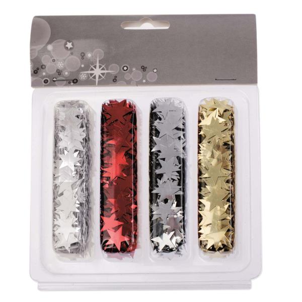 Pailletten Sterne sortiert 3 irisierend, rot, gold, silber - Kidis Art