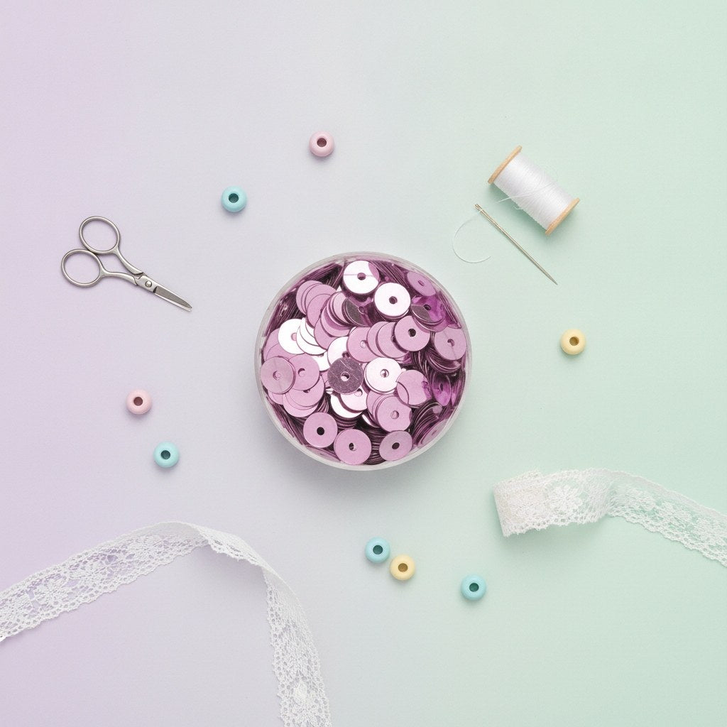 Paillettenscheiben rosa 6mm 7gr - Kidis Art