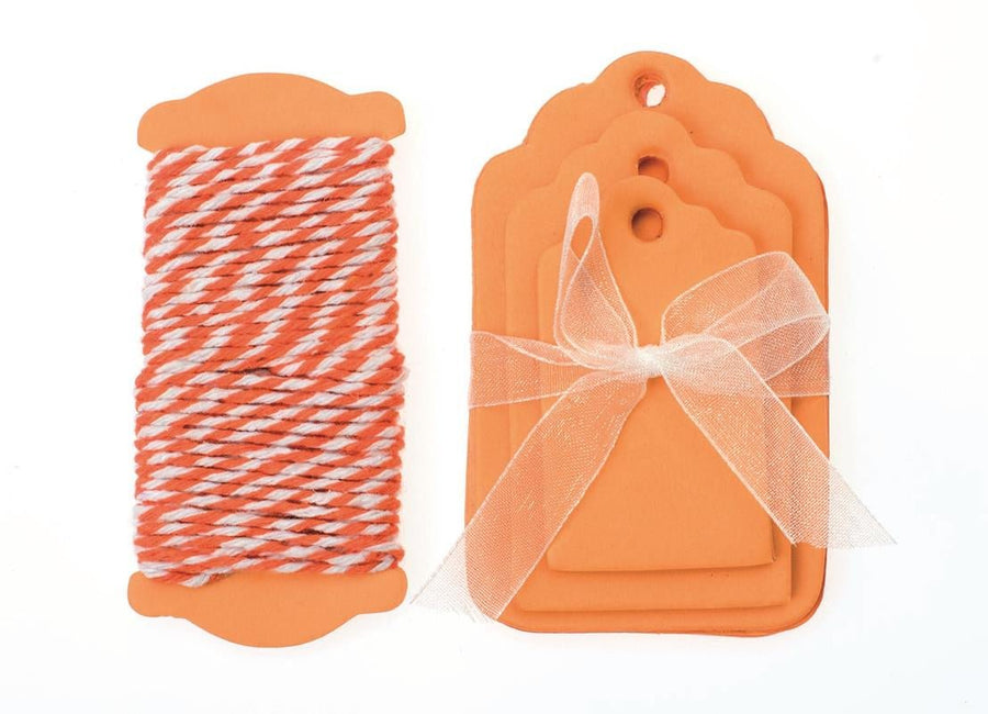 Papier - Etiketten 15St orange 5 - 8x3 - 5cm - Kidis Art