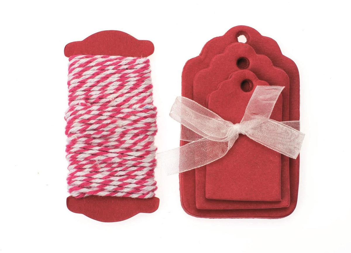Papier-Etiketten 15St rot 5-8x3-5cm - Kidis Art