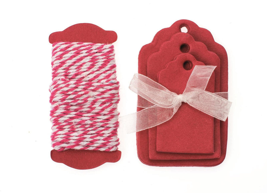 Papier - Etiketten 15St rot 5 - 8x3 - 5cm - Kidis Art