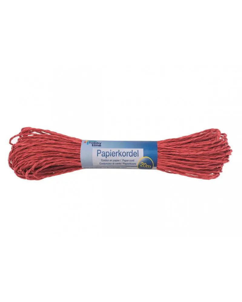 Papierkordel 20mx1mm, rot - Kidis Art