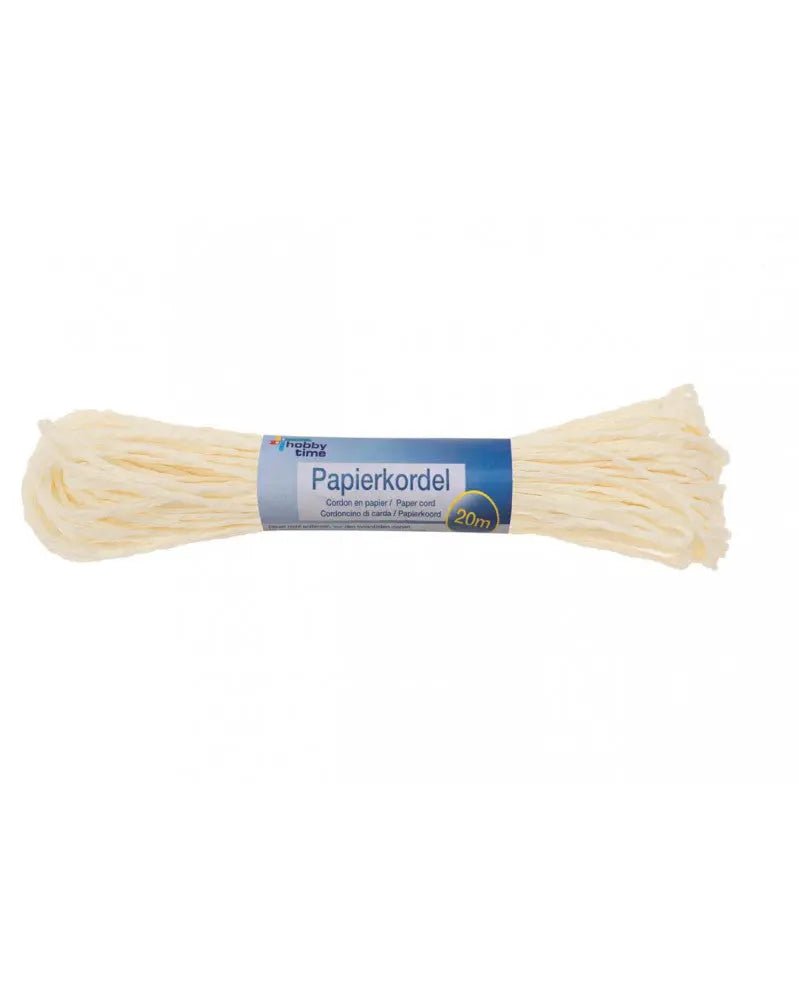 Papierkordel 20mx1mm, weiss - Kidis Art