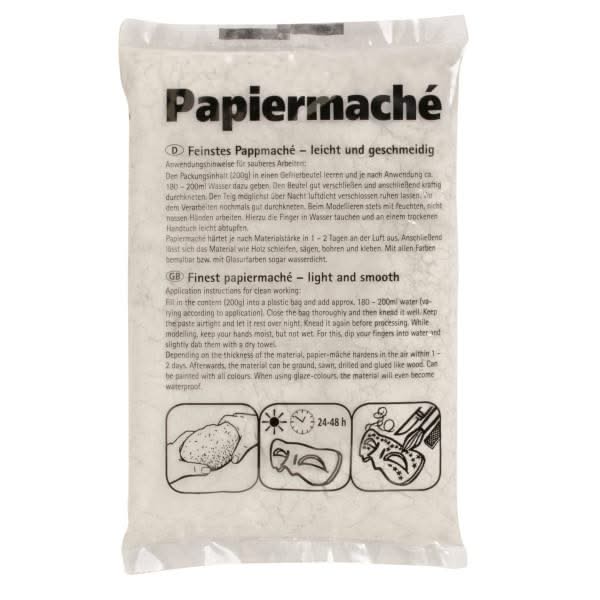 Papiermaché pulverförmig 200g in Poly Beutel - Kidis Art