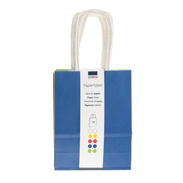 Papiertragetasche, Kordelgriff 12x15x5,5cm, 10St, Basic, FSC - Kidis Art