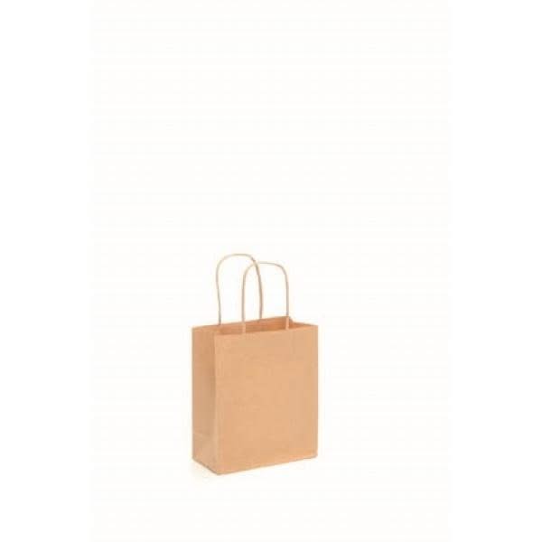 Sac en papier naturel avec cordon, 15x18 cm, emballage cadeau compact en papier kraft