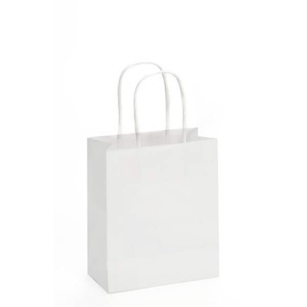 Papiertragetasche, Kordelgriff 15x18cm weiss - Kidis Art