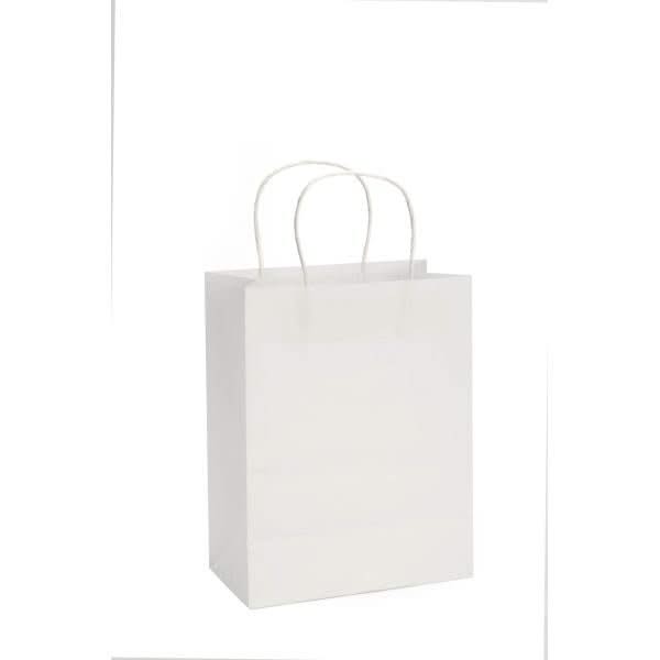 Papiertragetasche, Kordelgriff 21x27cm weiss - Kidis Art