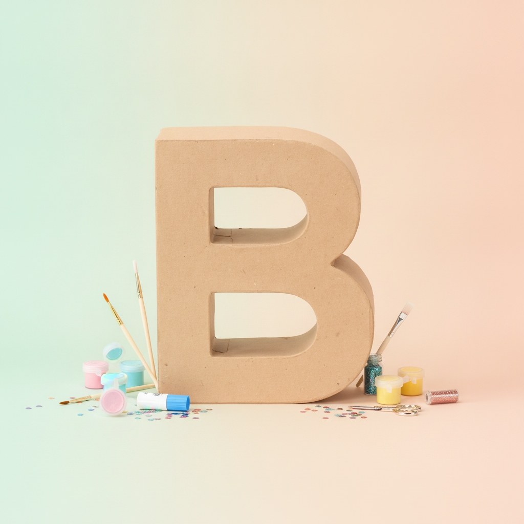 Papp-Buchstabe B 17,5X5,5cm - Kidis Art