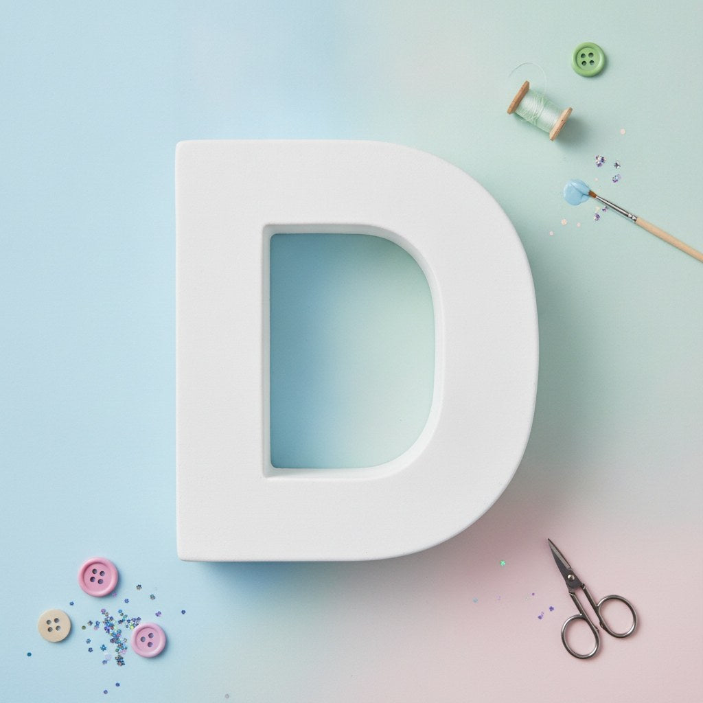 Papp-Buchstabe D 10x3,5cm FSC Mix - Kidis Art