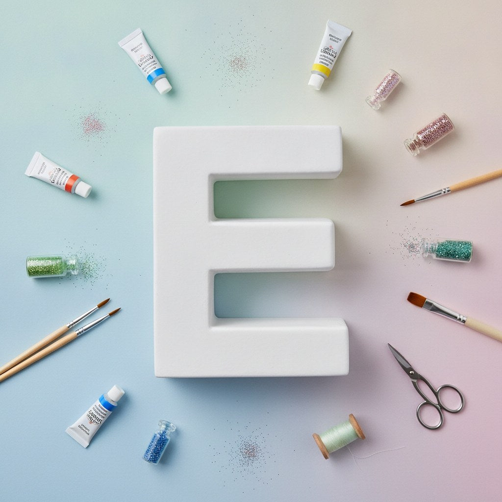 Papp-Buchstabe E 10x3,5cm FSC Mix - Kidis Art