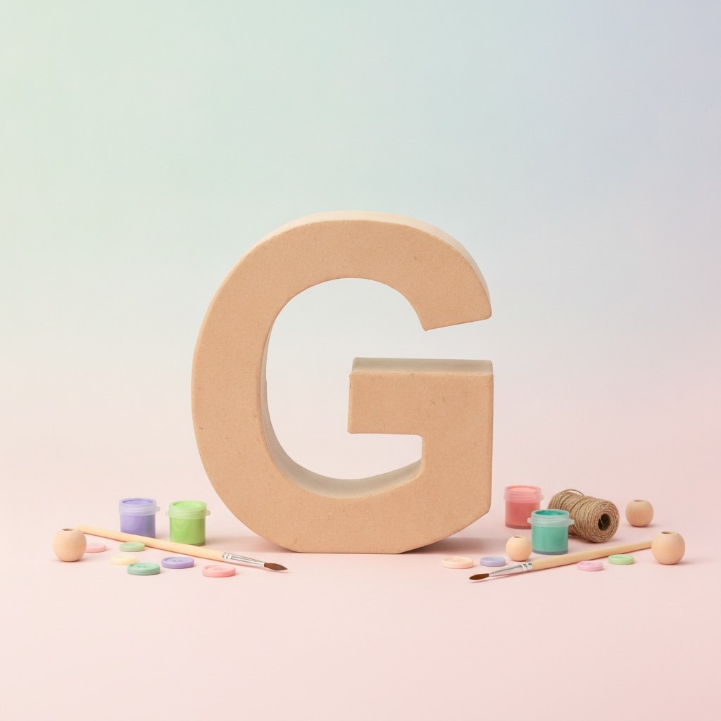 Papp-Buchstabe G 17,5X5,5cm - Kidis Art