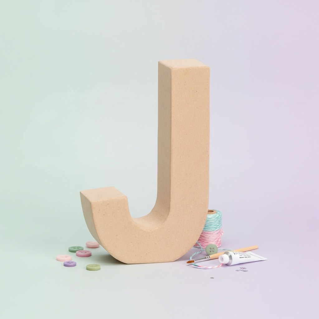 Papp-Buchstabe J 17,5X5,5cm - Kidis Art