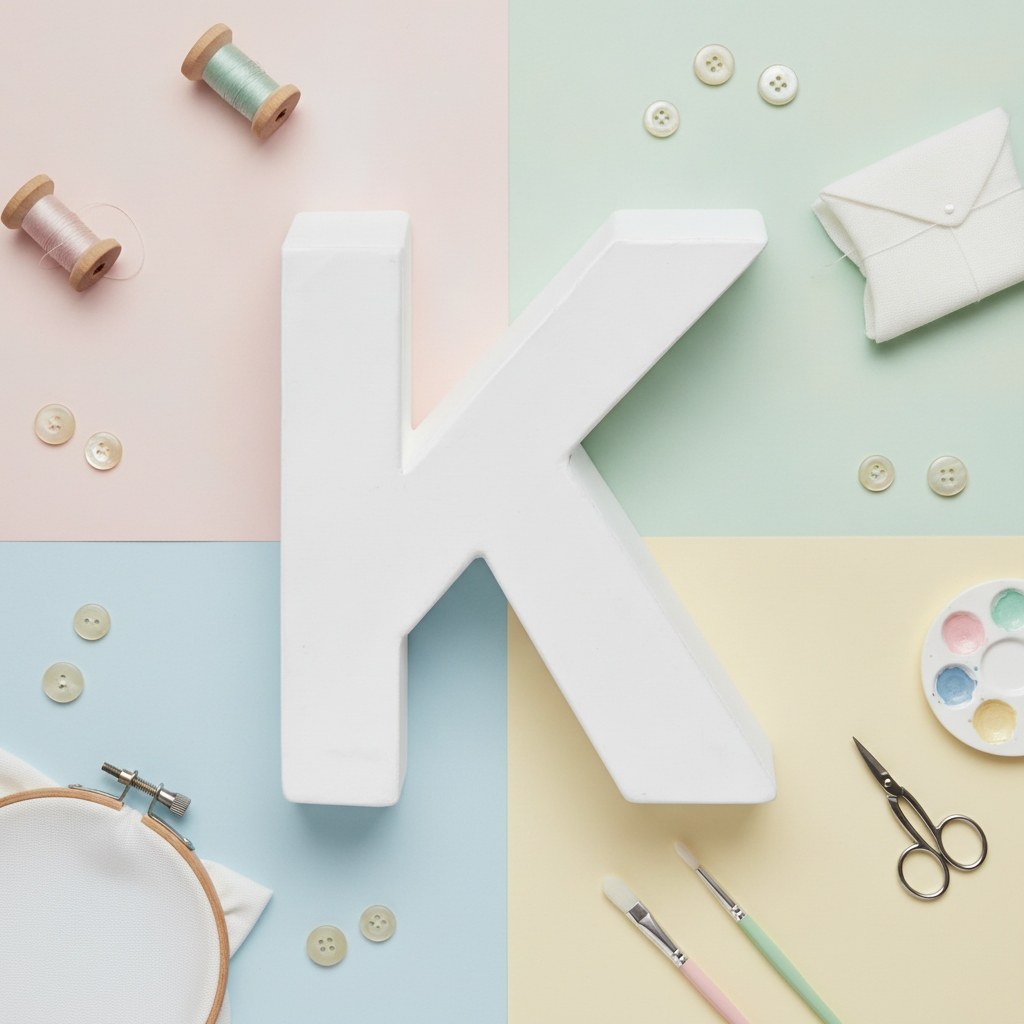 Papp-Buchstabe K 10x3,5cm FSC Mix - Kidis Art