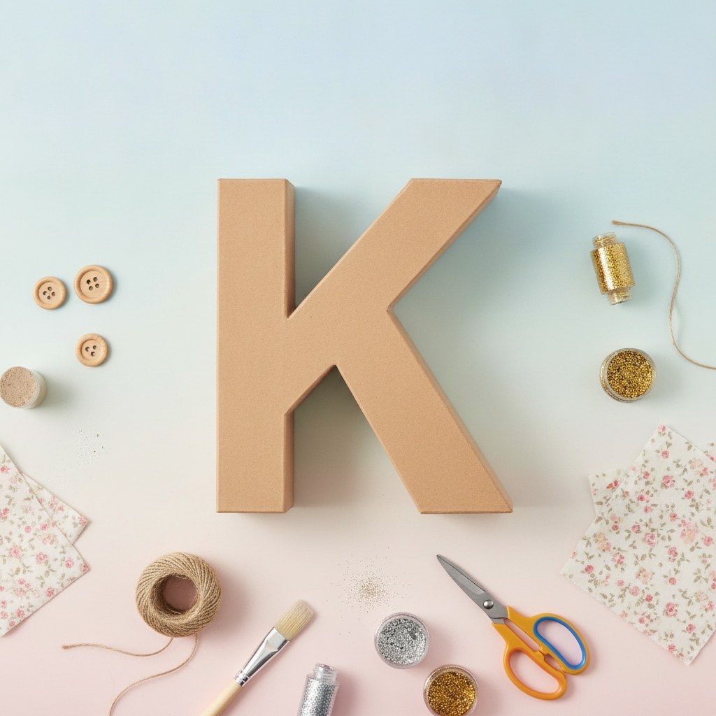 Papp-Buchstabe K 17,5X5,5cm - Kidis Art