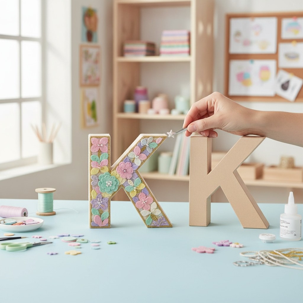 Papp-Buchstabe K 17,5X5,5cm - Kidis Art