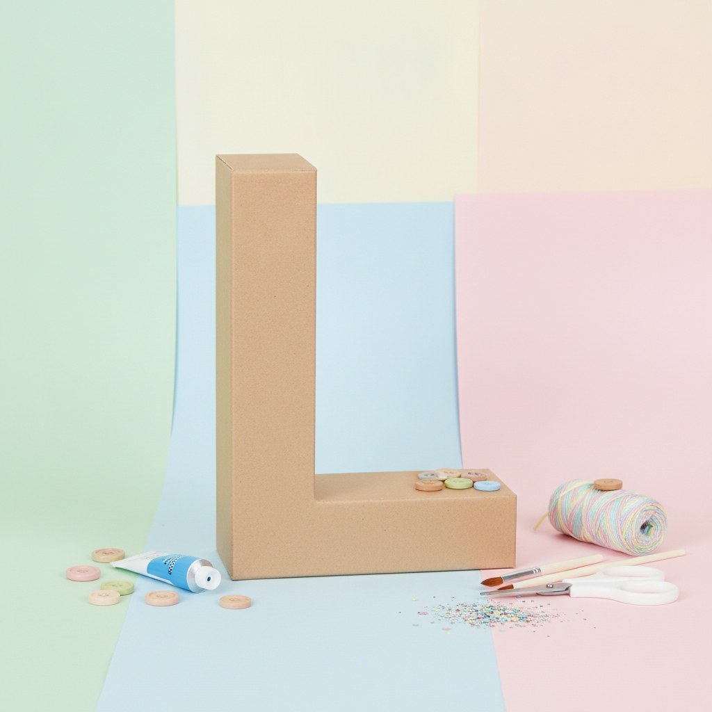 Papp-Buchstabe L 17,5X5,5cm - Kidis Art