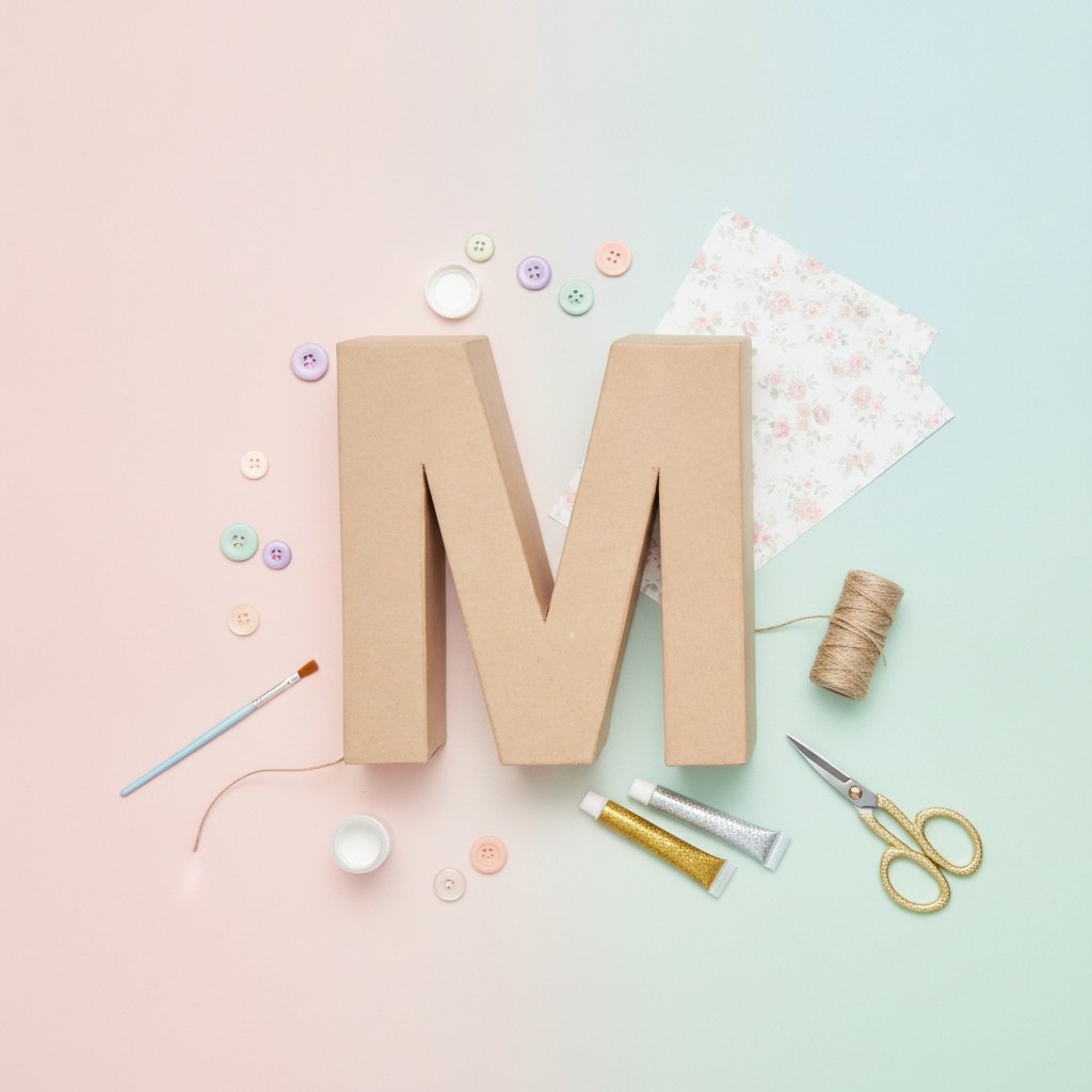 Papp-Buchstabe M 17,5X5,5cm - Kidis Art