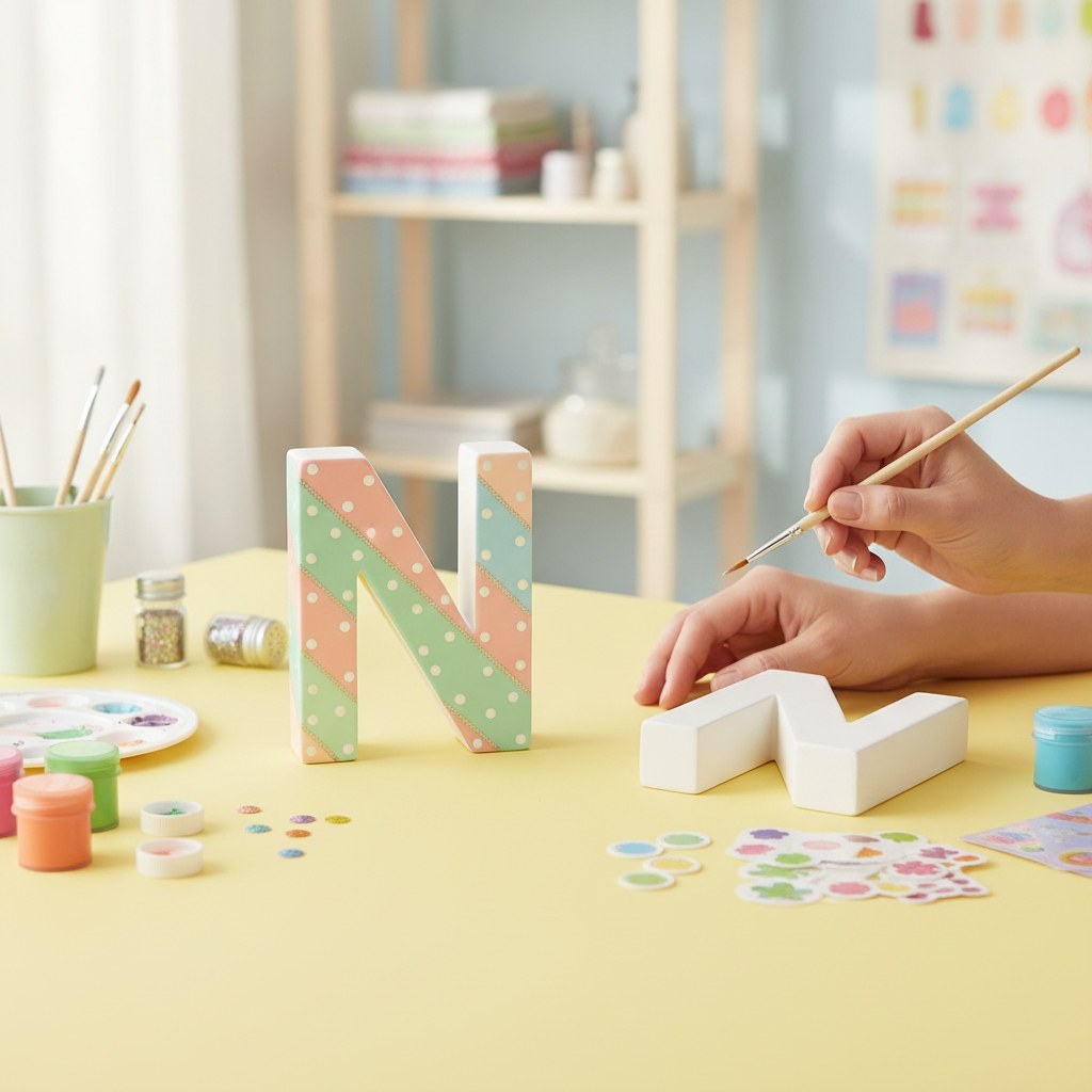 Papp-Buchstabe N 10x3,5cm FSC Mix - Kidis Art