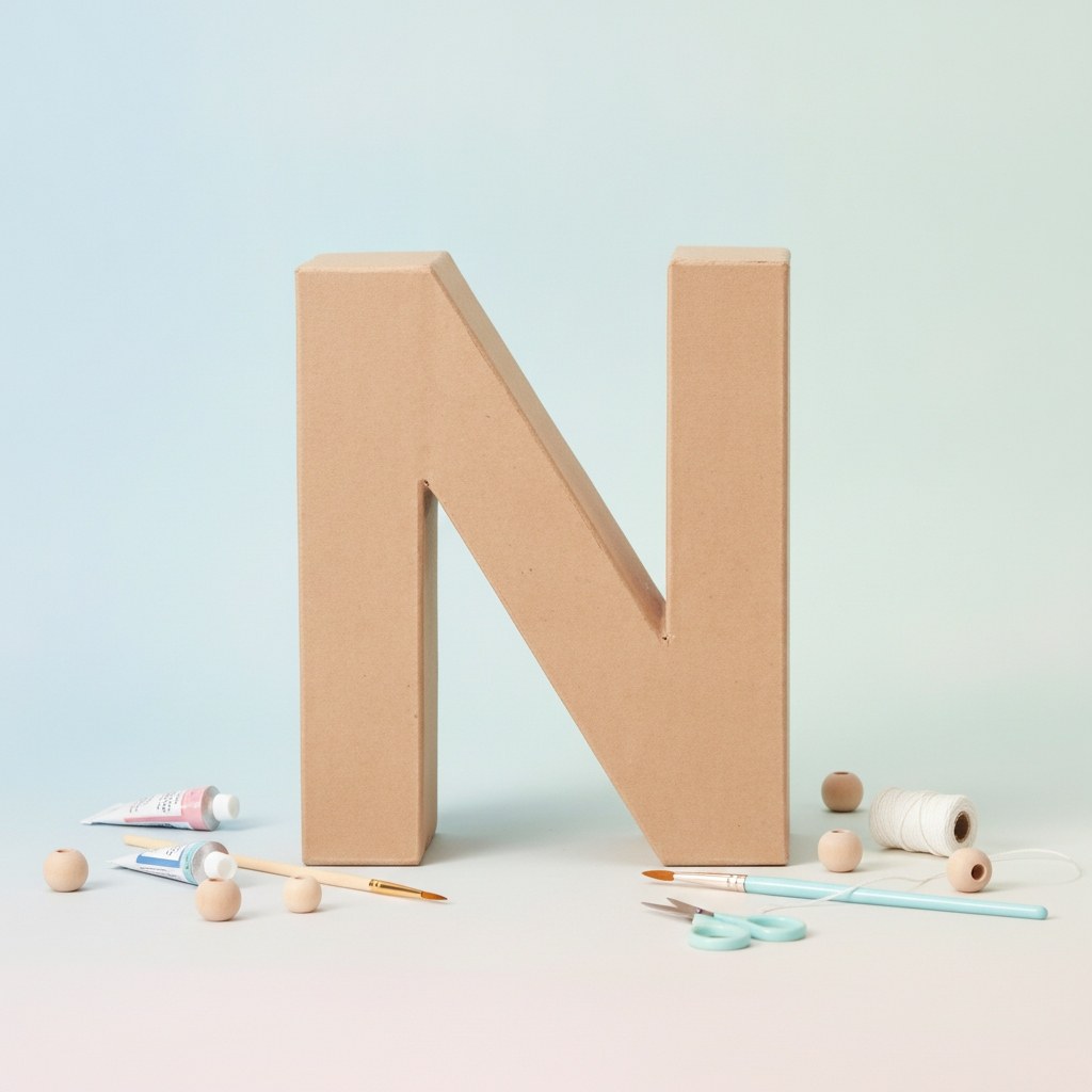 Papp-Buchstabe N 17,5X5,5cm - Kidis Art