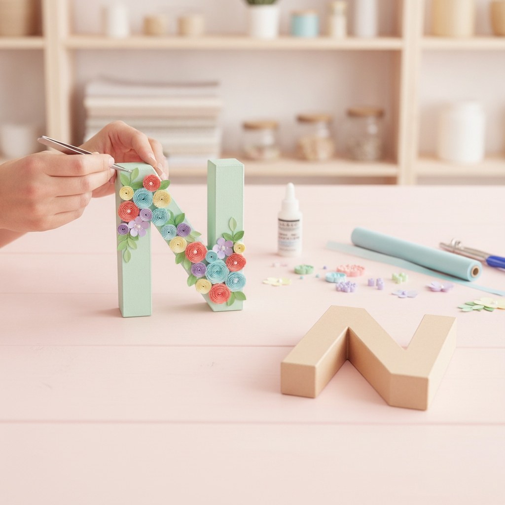 Papp-Buchstabe N 17,5X5,5cm - Kidis Art