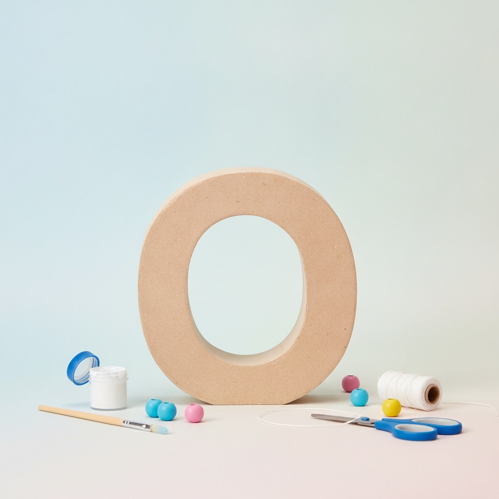 Papp-Buchstabe O 17,5X5,5cm - Kidis Art