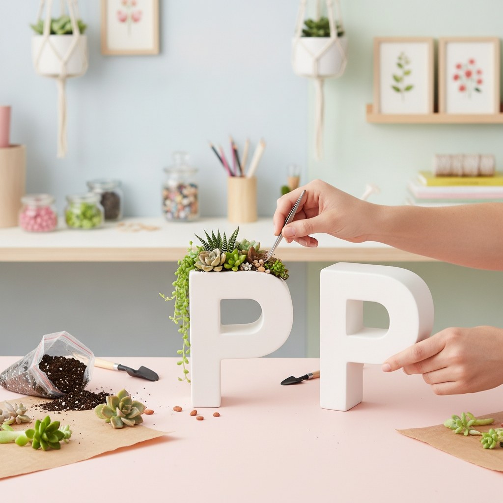 Papp-Buchstabe P 10x3,5cm FSC Mix - Kidis Art