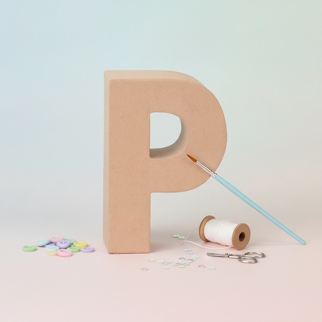 Papp-Buchstabe P 17,5X5,5cm - Kidis Art