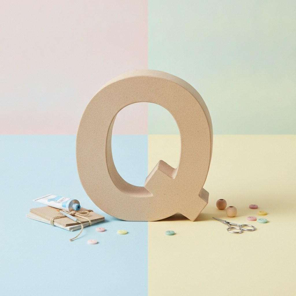 Papp-Buchstabe Q 17,5X5,5cm - Kidis Art
