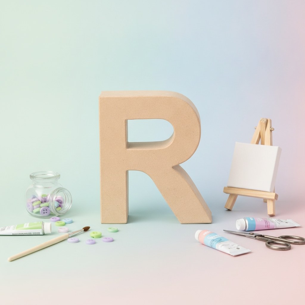 Papp-Buchstabe R 17,5X5,5cm - Kidis Art