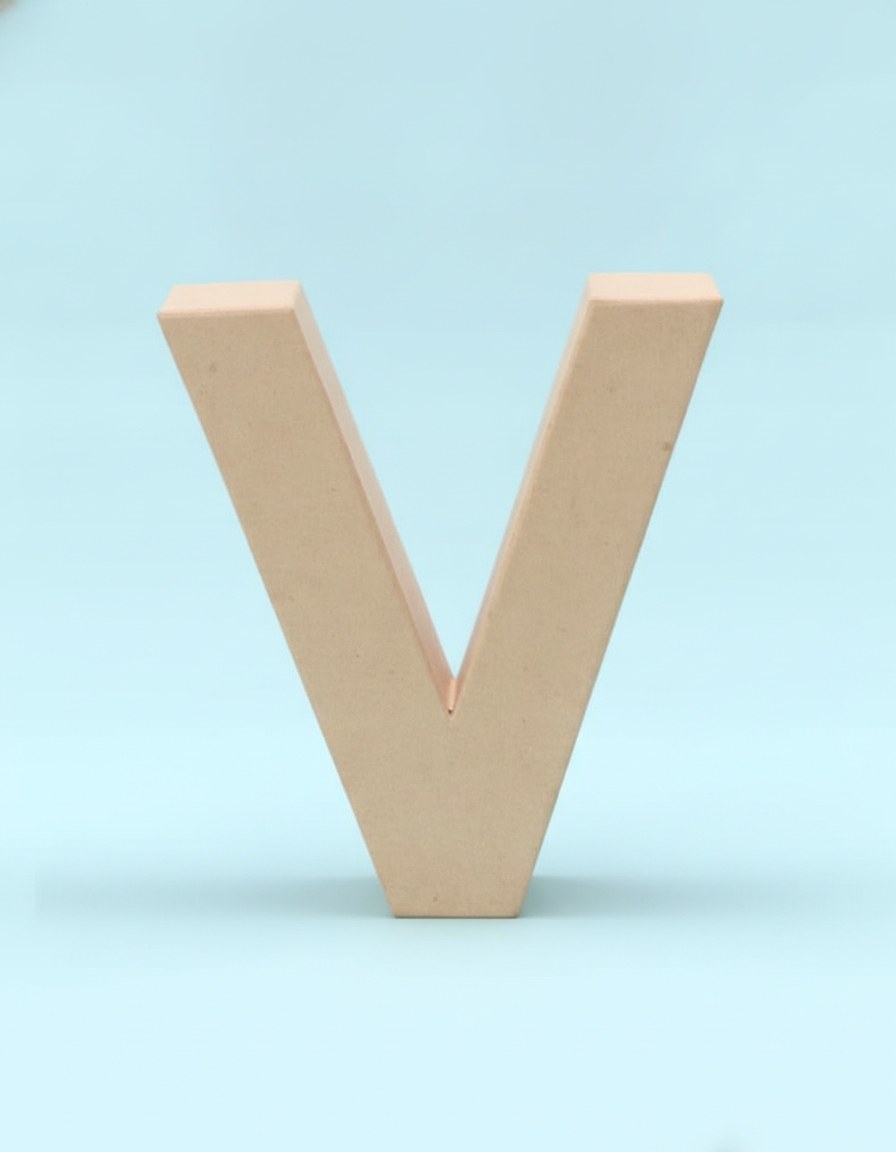 Papp-Buchstabe V 17,5X5,5cm - Kidis Art