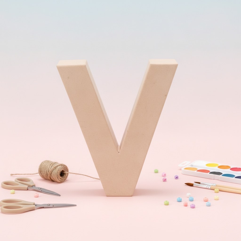 Papp-Buchstabe V 17,5X5,5cm - Kidis Art