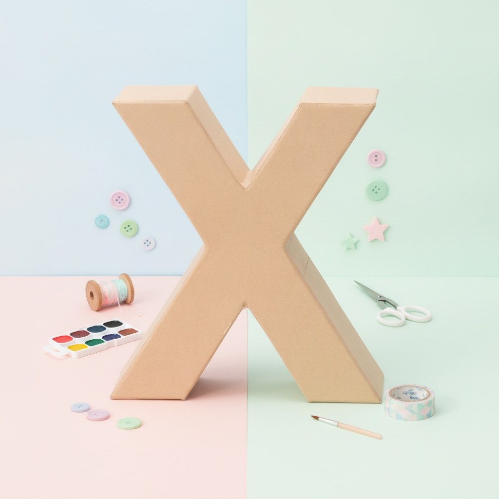 Papp-Buchstabe X 17,5X5,5cm - Kidis Art