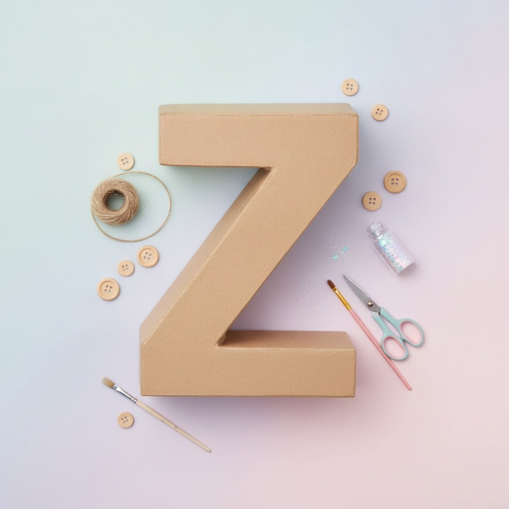 Papp-Buchstabe Z 17,5X5,5cm - Kidis Art