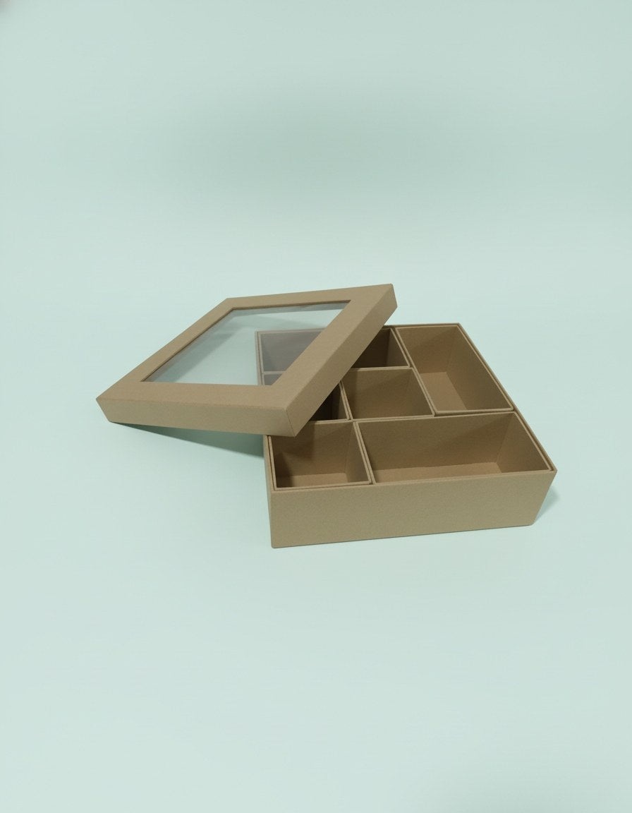 Papp-Dose mit Innenfächer 16,5x16,5x5cm FSC - Kidis Art