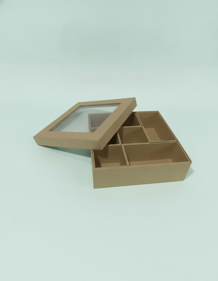Papp-Dose mit Innenfächer 28,5x22,5x5cm FSC - Kidis Art