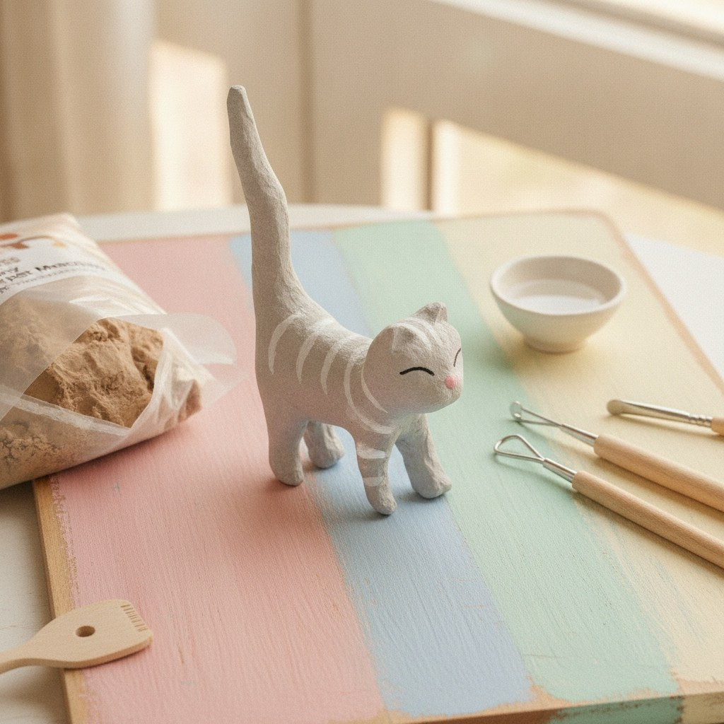 Papp-Figur Katze 11x12x3,5 cm - Kidis Art