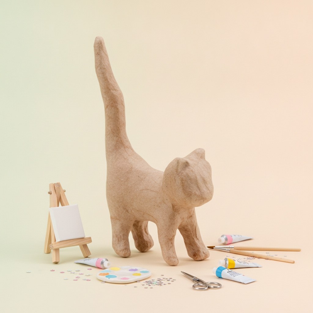 Papp-Figur Katze 11x12x3,5 cm - Kidis Art