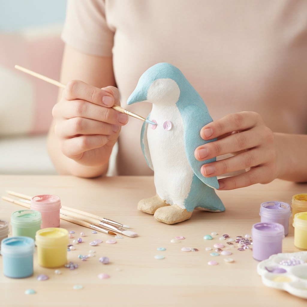 Papp-Figur Pinguin - Kidis Art