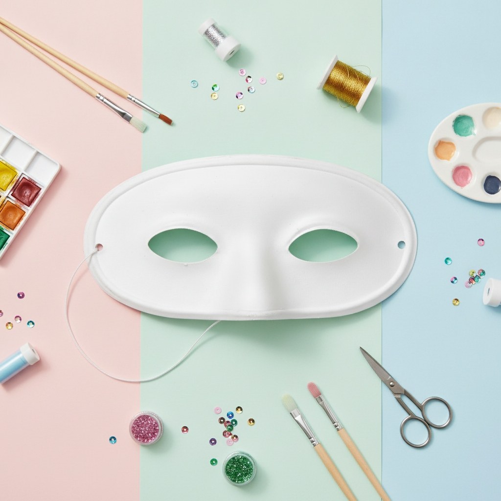 Papp-Halbmaske 17,5x9,5cm 2St - Kidis Art