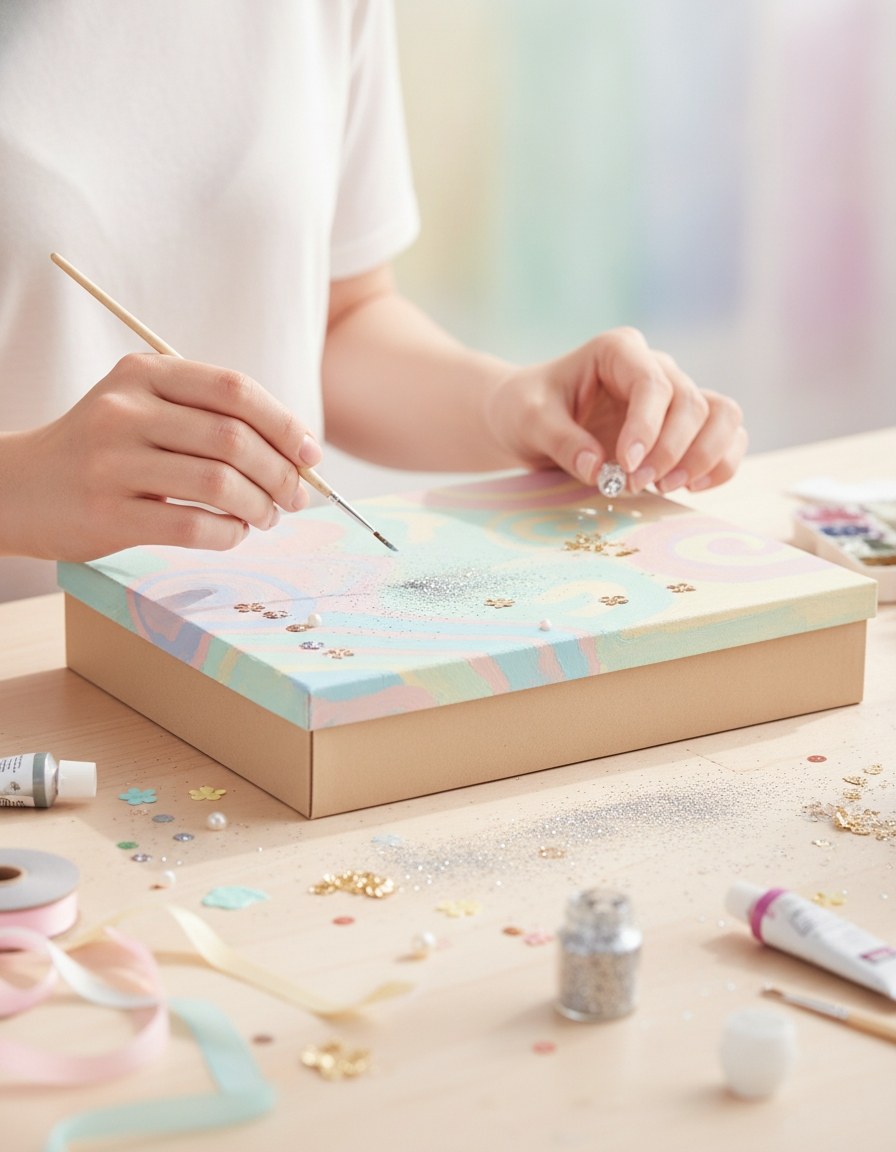 Pappbox rechteckig für DinA4 24,7x34,7x6,4cm, FSC - Kidis Art