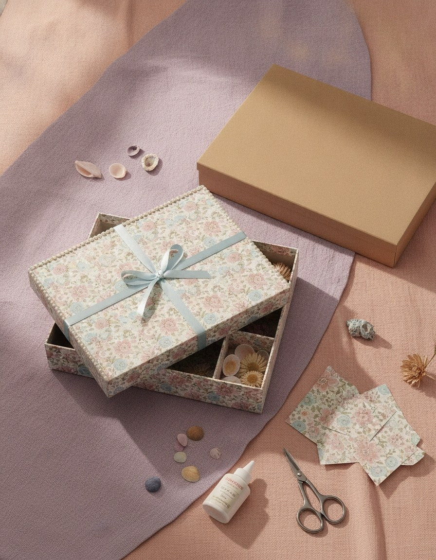 Pappbox rechteckig für DinA4 24,7x34,7x6,4cm, FSC - Kidis Art