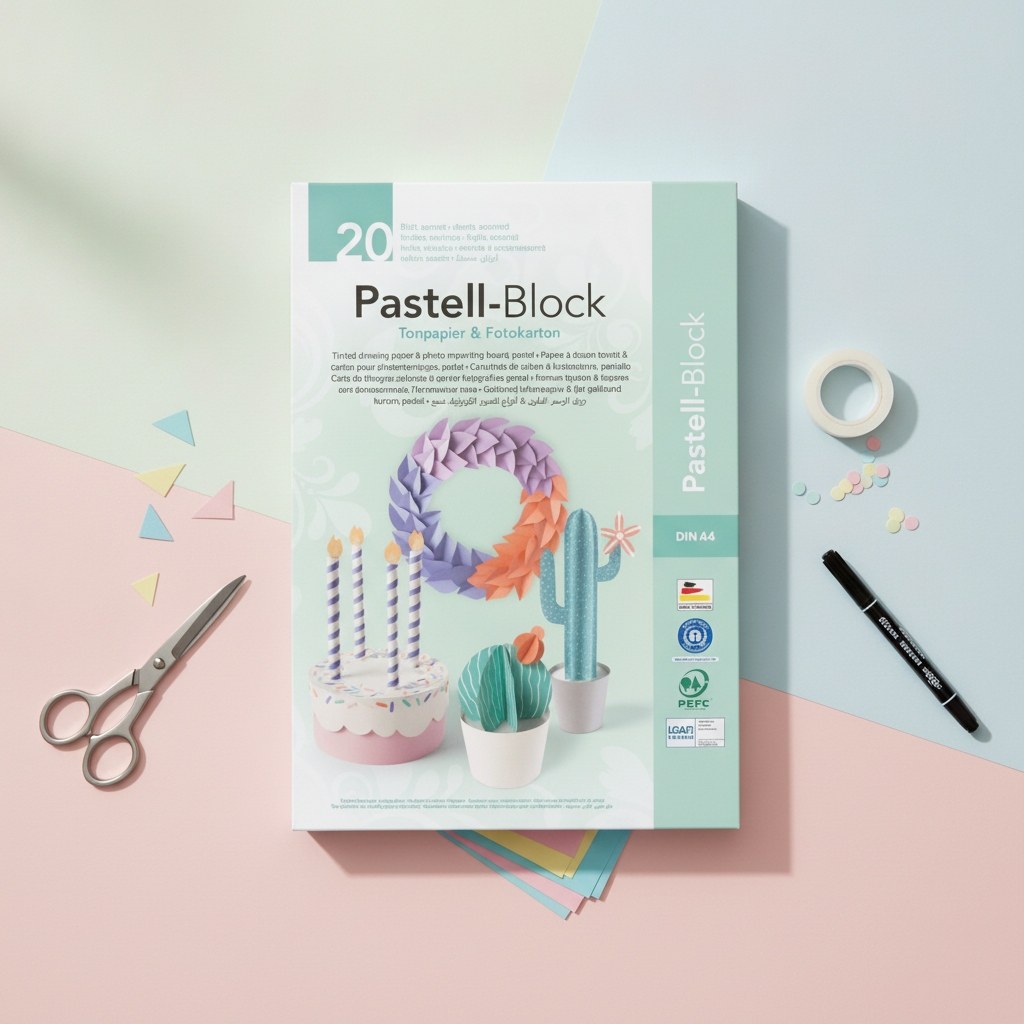 Pastell-Block DinA4, 20 Blatt 10x Ton- und 10x Fotokarton - Kidis Art